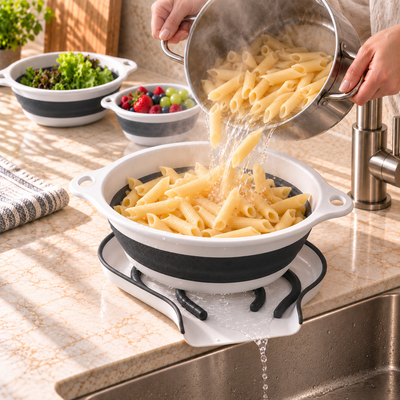 Corus® Collapsible Colander Drain Set
